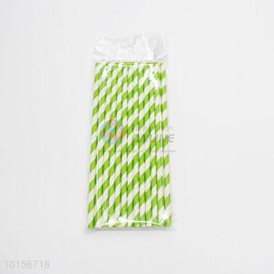 Factory wholeslae green striped paper straws