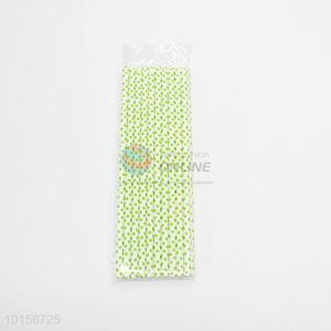Popular eco-friendly green polka dot paper drinking straw