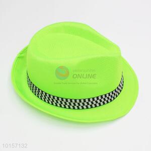 Green fedora hat/paper straw hat