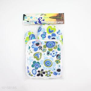 Competitive Price Blue Flower Printed Heat Proof Gloves