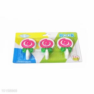 Cute Lollipop Shape Plastic Sticky Hooks