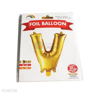 Low Price Letter V Foil Balloons Helium Balloon for Party