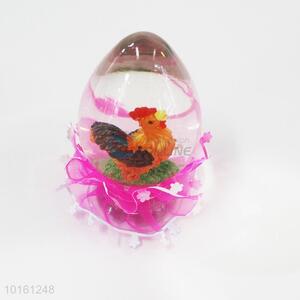 Cartoon cock flashing glass snow globe