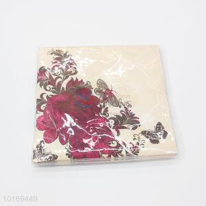 Hot Sale Flower Printed Paper Napkin, Paper Serviette