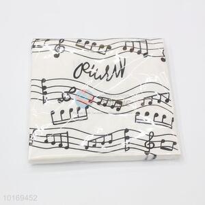 Factory Direct Disposable Paper Dinner Napkin with Music Notes Pattern