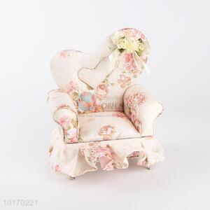 Wholesale flower pattern velvet sofa shaped jewelry box