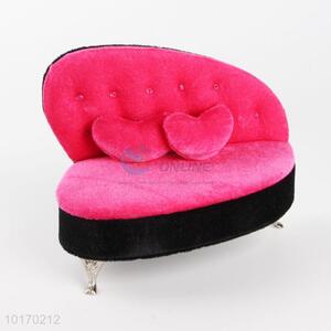 New arrival pink-black sofa shaped velvet jewelry box