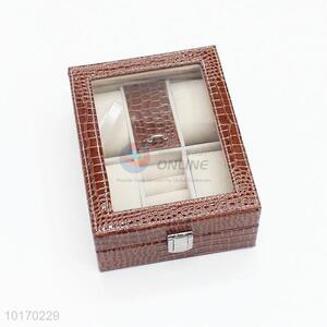 Top quality brown PU storage box/jewelry box