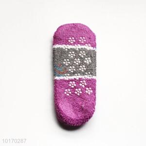 Factory High Quality Purple and Grey Polyester Socks for Keeping Warm