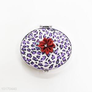 Hot Sale Mini Round Cosmetic Mirror with Flower