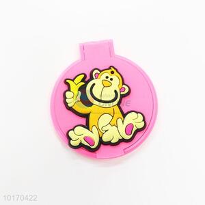 Lovely Monkey Pattern Mini Round Plastic Single-sided Cosmetic Mirror