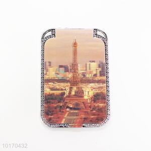 3D Tower Pattern Mini Plastic Cosmetic Mirror