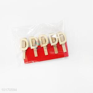 Letter d shape paper wooden clips