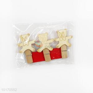 New design bear decorative wooden paper Clips