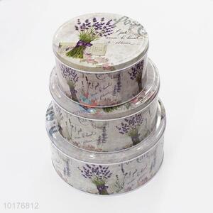 High Quality Vintage Flower Printed Metal Storage Box Set Cake Box