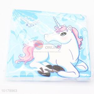 Unique design unicorn printed wood pulp paper napkin