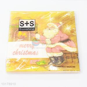 Wholesale Santa Claus printed wood pulp paper napkin