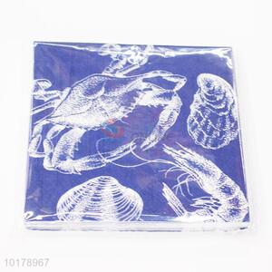 Cool design aquatic animal printed wood pulp paper napkin