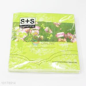 Competitive price grassland&flower printed wood pulp paper napkin