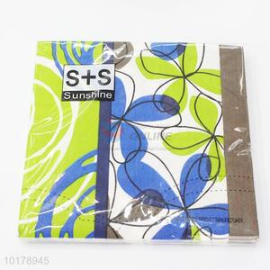 Fancy design creative flower printed wood pulp paper napkin