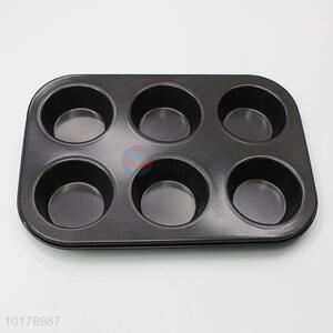 Factory Food-grade Carbon Steel Non-stick 6 Hole Cake Mold Bakeware