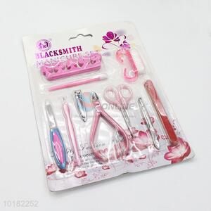 China Factory Manicure Set with Nail Clipper/ Cuticle Pusher/ Cuticle Nipper/ Nail File/ Eyebrow Tweezers/ Scissor