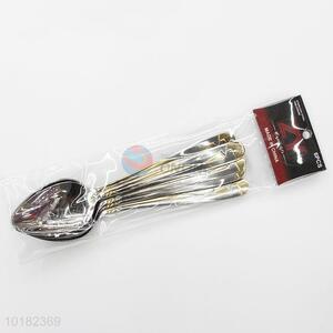 6 Pieces/ Bag Creative Design Stainless Steel Single Handle Spoons