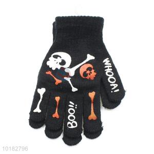 Wholesale black skull boy gloves