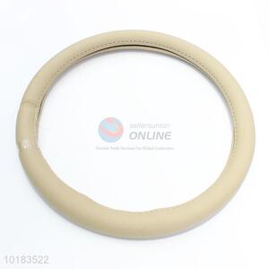 Good Quality Beige PU Leather Car Steering Wheel Cover