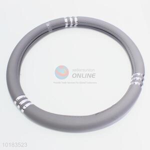 Fashion Gray Color PU Leather Car Steering Wheel Cover
