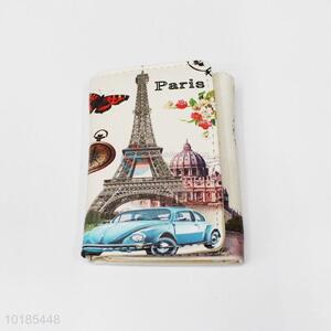 Exquisite Tower Printed PU Card Bag with Buckle