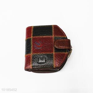 Exquisite Plaid Black and Red Leather Purse/Coin Purse