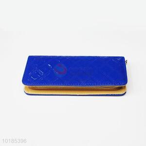 Fashionable Blue Rectangular PU Purse/Wallet for Ladies