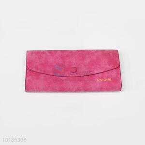 Beautiful Rose Red Rectangular PU Purse/Wallet for Ladies