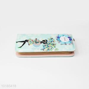 Fashionable Girl Pattern  Rectangular PU Purse/Wallet for Ladies