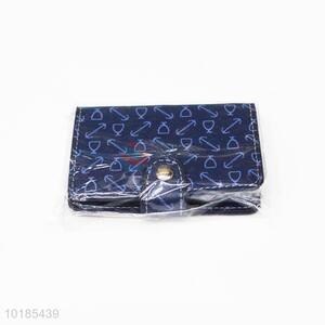 Factory High Quality Blue PU Card Bag with Buckle