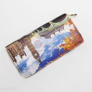 High Quality PU Leather Beautiful Landscape Pattern Wallet