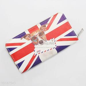 Promotional Flag Pattern Long Zipper Wallet for Women