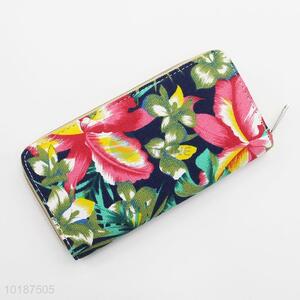 Vintage Flower Fashion Canvas Long Wallet Women Purse