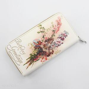 White PU Leather Girl Gift Women Fashion Long Wallet