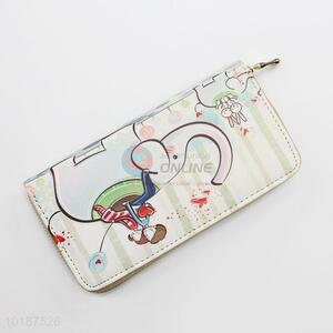 Elephant Pattern Lovely Girl Women Leather Wallet