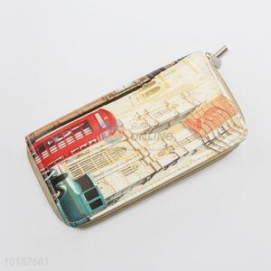 Fashion Style Long Shaped PU Women Wallet With Zipper