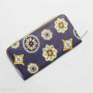 New Design Women Fashion Religious Pattern Long Zipper Wallet