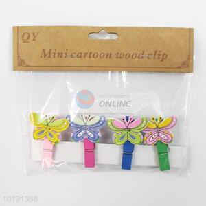Wholesale butterfly pattern photo clip/paper clip/wood clip