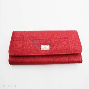 Classical Design Women Fashion Red PVC Leather Long Wallet