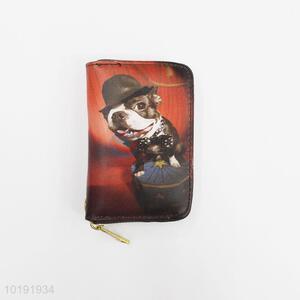 Creative cat printed pvc short zipper closure wallets