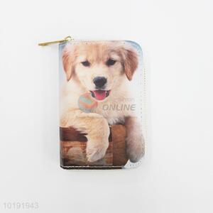 Low price dog printed zipper clutch purse wallet