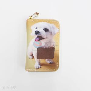 Lovely animal dog print zipper wallet coin purse