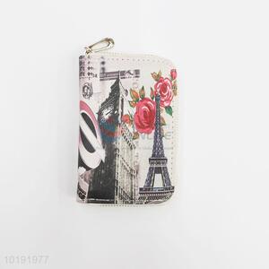 Retro Paris Souvenir PVC Zipper Wallet for Women