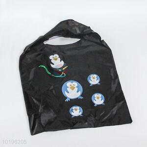 High Quality Owl Bird Pattern Black Shopping Bag